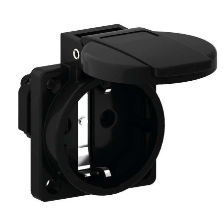Розетка встраиваемая Schuko 16А 3п 250В IP54 Quick Connect черн.  71101