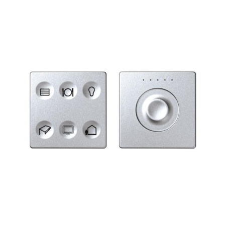 Комплект выключателя 6-кл. сенсорн. + регулятор Т3 LON; RJ12 алюм. 82 Sense 8000675-093