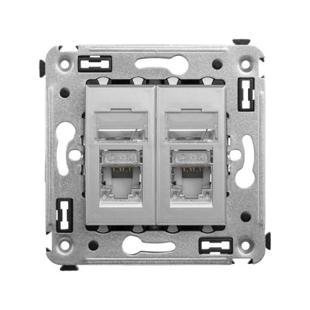 Розетка компьютерная 2-м СП Avanti "Закаленная сталь" RJ45 кат.6 экранир.  4404394