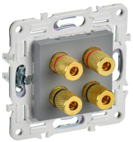 Аудиорозетка 4-м SKANDY SK-A01Gr сер.  SK-S40-K03