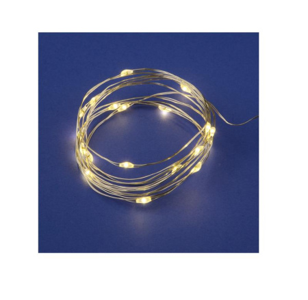 Гирлянда LED на батарейках ULD-S0200-020/SСB/2AA WARM WHITE IP20 DEW 2AA (не в/к) "Роса" 2м 20 диодов тепл. бел. провод медн.  UL-00007183