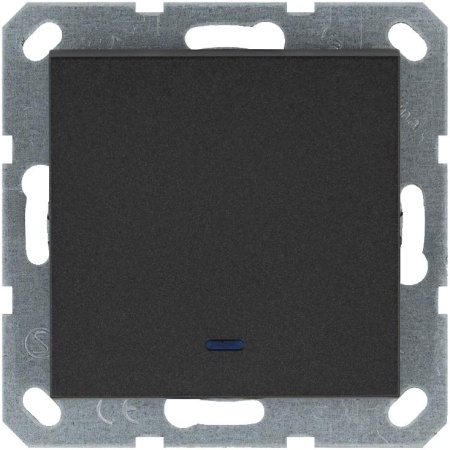 Переключатель проходной 1-кл. 10А IP20 с подсветкой механизм антрацит  G3012NB