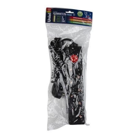 Удлинитель 4х3м с заземл. Standart S-GCD4-3B черн.  UL-00003610