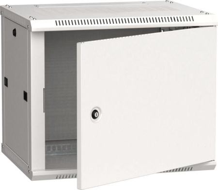 Шкаф 19дюйм LINEA W 9U 600х450мм настен. метал. дверь RAL7035  LWR3-09U64-MF