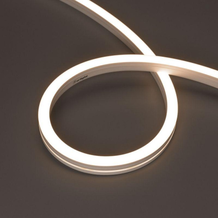 Лента светодиодная герметичная MOONLIGHT-SIDE-A140-12x17mm 24В Warm3500 (9.6Вт/м IP67 wire x2) вывод кабеля боковой (уп.5м)  042785
