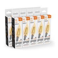 Лампа светодиодная филаментная Basic Filament 3.8Вт Свеча на ветру 2400К Е14 350лм golden  1047154