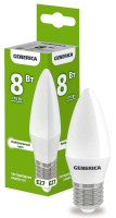 Лампа светодиодная C35 8Вт свеча 4000К E27 230В  LL-C35-08-230-40-E27-G