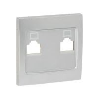 Панель лицевая Валенсия для розетки 2-м RJ-45 сталь PROxima  ESK02-L-035-30
