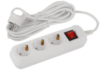 Удлинитель электрический UDL-10-350-ES Greenline 3 розетки с заземлением с выключателем 5м ПВС 3х0.75кв.мм  Б0065080