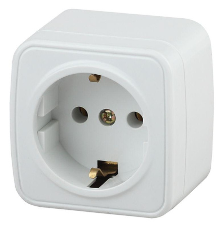 Розетка 1-м ОП Polo 3-202-01 16А IP20 250В 2P+E Schuko бел.  Б0036098