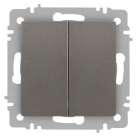 Переключатель Accent 6-107-09 двойн. 10А-250В IP20 СУ AL/CU титан  Б0063572