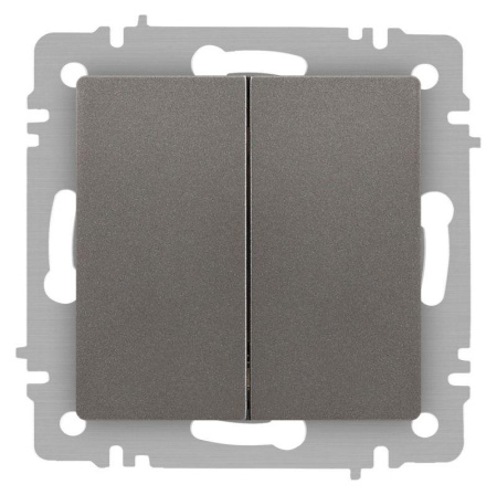Переключатель Accent 6-107-09 двойн. 10А-250В IP20 СУ AL/CU титан  Б0063572