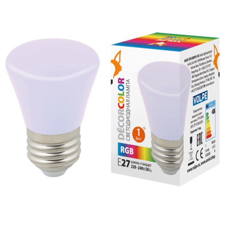 Лампа светодиодная LED-D45-1W/RGB/E27/FR/С BELL Колокольчик 1Вт матовая RGB E27 декоративная (упак. картон)  UL-00005805
