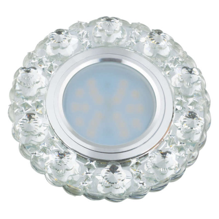 Светильник декоративный Luciole DLS-L129 GU5.3 CHROME/CLEAR GU5.3 встраив. доп. светодиод. подсветка 3Вт без лампы основание метал. хром отделка матов. пластик. бел.  UL-00002709