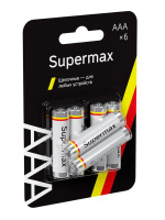 Элемент питания алкалиновый AAA/LR03 6хBL (блист.6шт)  SUPLR03BL6