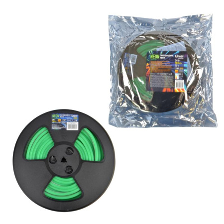 Лента светодиодная ULS-N11-2835-120LED/m-8mm-IP67-DC24V-10W/m-15M-GREEN NEON герметичн. уп. зел. свет (уп.15м)  UL-00009100