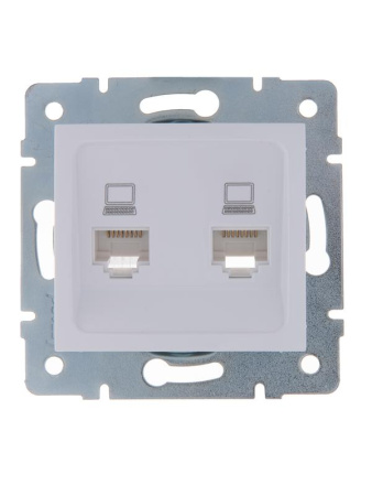 Розетка компьютерная 2-м СП Karina RJ45 механизм бел.  707-0288-141