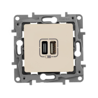 Устройство зарядное Etika с двумя USB-разъемами тип A-тип C 240В/5В 3000мА сл. кость Leg 672336 Устройство зарядное Etika с двумя USB-разъемами тип A-тип C 240В/5В 3000мА сл. кость Leg 672336