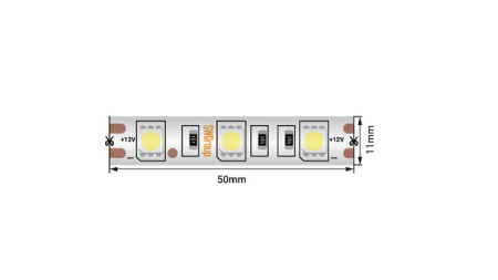 Лента светодиодная стандарт 5050 60LED/м 14.4Вт/м нейтр. бел. 12В IP66 со скотчем 3М (уп.5м)  00-00014782