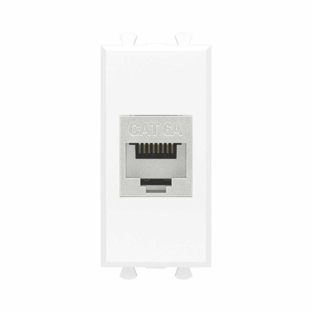 Розетка компьютерная 1мод. Avanti "Белое облако" RJ45 кат.6A без шторок экранир. модульная механизм  4400771