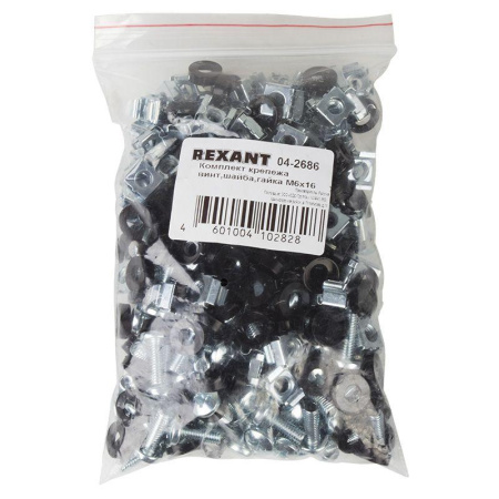 Комплект крепежа винт+шайба+гайка M6x16 (уп.100шт)  04-2686