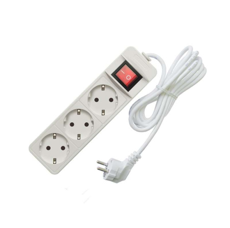 Удлинитель 3х3м с заземл. 10А IP20 2.2кВт ПВС с выкл.  481S-7303