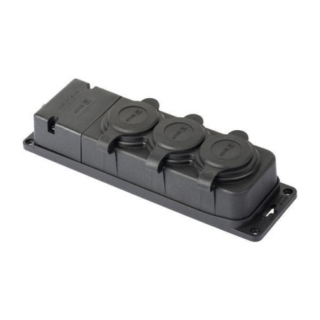 Колодка 3-м 16А IP44 2P+PE 230В с защ. крышками каучук PROxima  RPS-015-16-230-44-r