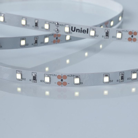 Лента светодиодная ULS-M11-2835-60LED/m-8mm-IP20-DC12V-4.8W/m-4M-6500K PROFI гибкая герметичная на самоклеящейся основе (уп.4м)  UL-00007998