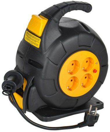 Удлинитель на катушке TWIST 4х10м  с заземл. автосмотка 16А IP20 ПВС 3х1.5  TW-KP27-16-04-10