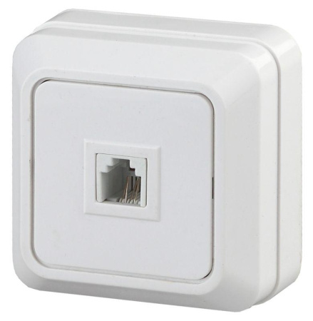 Розетка телефонная ОП Quadro 2-302-01 RJ11 IP20 бел.  Б0027661