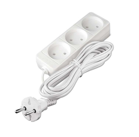Удлинитель 3х5м без заземл. 10А IP20 2.2кВт ПВС  481S-1305