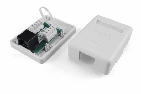 Розетка компьютерная 1-м ОП SB1-1-8P8C-C5e-WH RJ45 (8P8C) кат.5E Dual IDC  430230