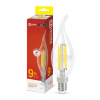 Лампа светодиодная LED-СВЕЧА НА ВЕТРУ-deco 9Вт свеча на ветру прозрачная 3000К тепл. бел. E14 1040лм 230В  4690612026220