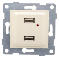 Розетка USB 2-м СП Ugra механизм беж.  С11USB2-003
