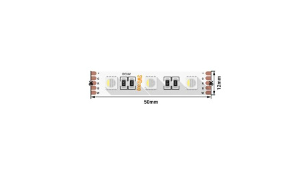 Лента светодиодная стандарт 5050 60LED/м 19.2Вт/м RGB + тепл. бел. 24В IP20 (уп.5м)  00-00018658