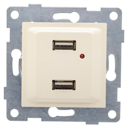 Розетка USB 2-м СП Ugra механизм беж.  С11USB2-003