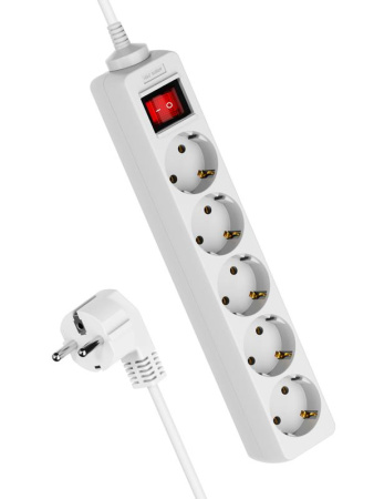 Удлинитель 5х5м с заземл. 16А IP20 ПВС 3х1 с выкл.  YKsm5m-5g-Z-V(K)