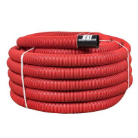 Труба гофрированная двустенная ПНД гибкая d110мм с протяжкой SN8 красн. (уп.50м) PROxima  tg2st-110-50m