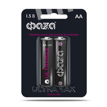 Элемент питания алкалиновый AA/LR6 1.5В Ultra Max LR6UM-B2 BL-2 (уп.2шт)  5042995