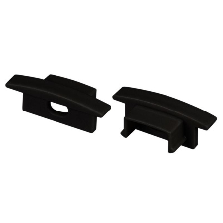 Заглушка LINE-2308-F BLACK с отверстием пластик  040320