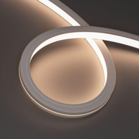 Лента светодиодная герметичная MOONLIGHT-TOP-X280-16x16mm 24В Warm3500 (10Вт/м IP67 wire x1) вывод кабеля бок. (уп.15м)  044306