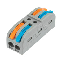 Клемма строительно-монтажная СМК проходная 222-422 2п 0.08-4кв.мм сер. (уп.5шт)  07-6263-2-05