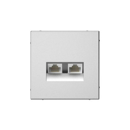 Розетка двойная компьютерная ArtGallery RJ45+RJ45 кат.5E механизм сталь SE GAL000985