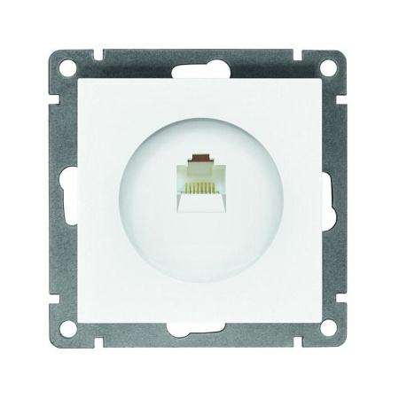 Розетка компьютерная 1-м СП Афина RJ45 кат.5E механизм бел.  A0051