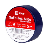 Изолента ПВХ 15мм (рул.5м) син. SafeFlex Auto  plc-iz-sfau-s