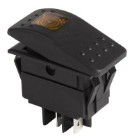 Выключатель клавишный 250В ON-OFF с подсветкой желт.  36-4492