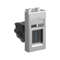 Розетка USB 3.0 1мод. Avanti "Закаленная сталь" тип А-А модульная  4404301