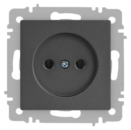 Розетка Accent 6-201-07 2P 16А-250В IP20 СУ графит  Б0063669