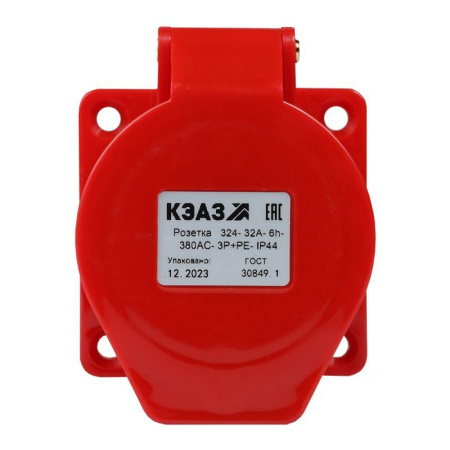Розетка фланцевая 324 32А 380AC 3P+PE 6ч IP44  222760