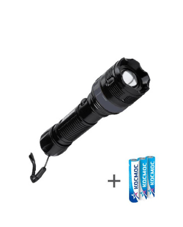 Фонарь ручной 2Вт LED zoom-линза 3xAAA (R03) корпус ABS-пластик ремешок ручной  KOC122B
